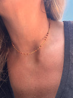 Collier Goldstone — Ras-de-cou en Pierre de Sable & Acier Inoxydable Doré