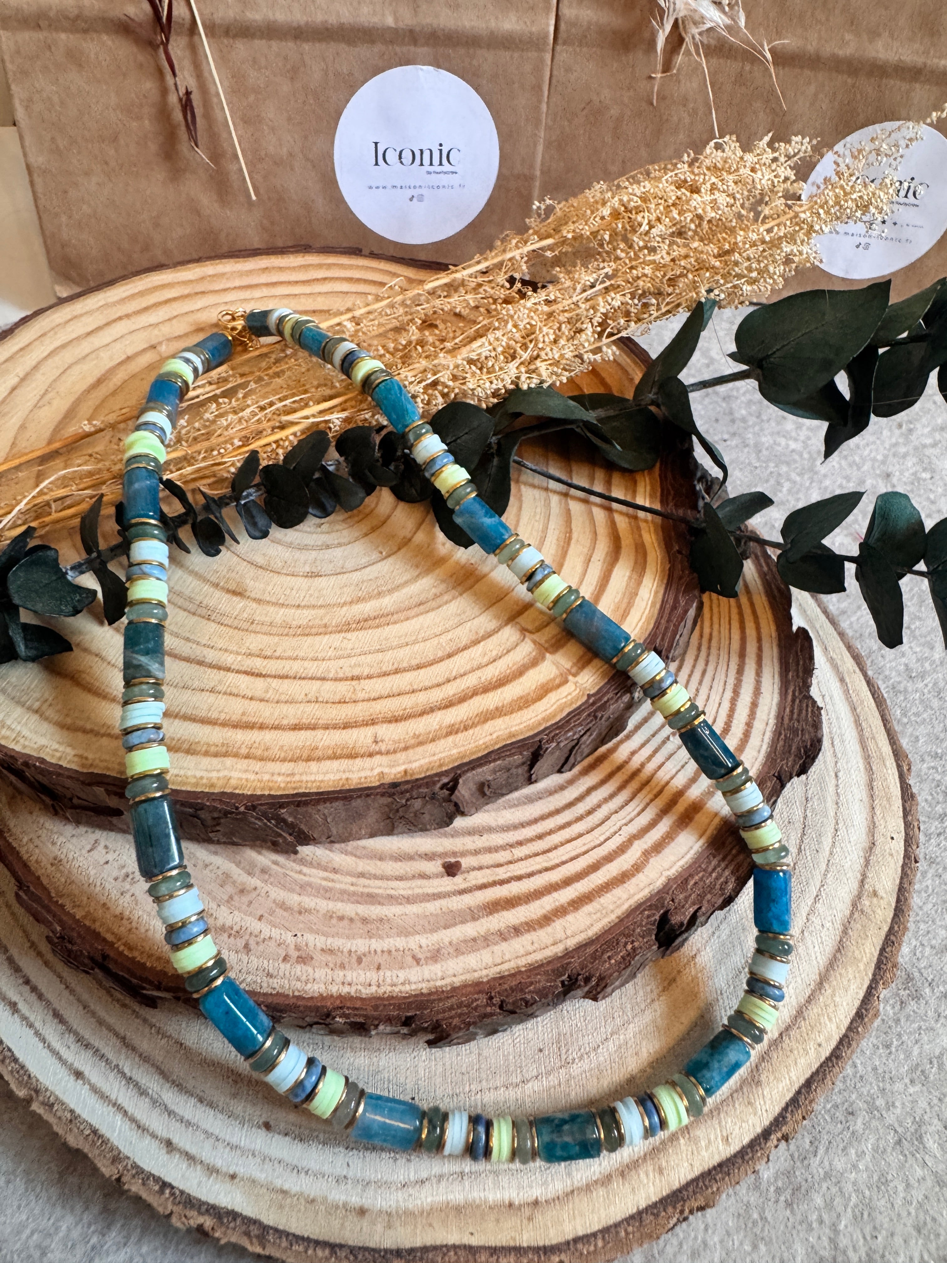 Collier Fizz – Acier inoxydable doré & perles naturelles