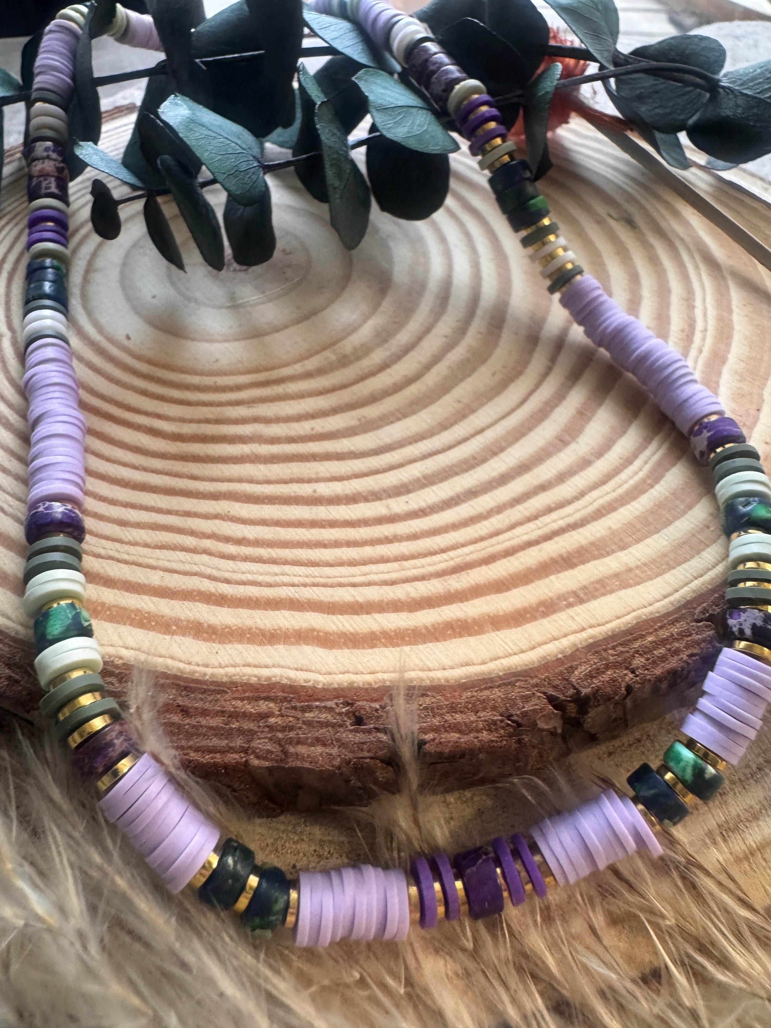 Collier Surf Reef – Perles Heishi et Pierres Naturelles