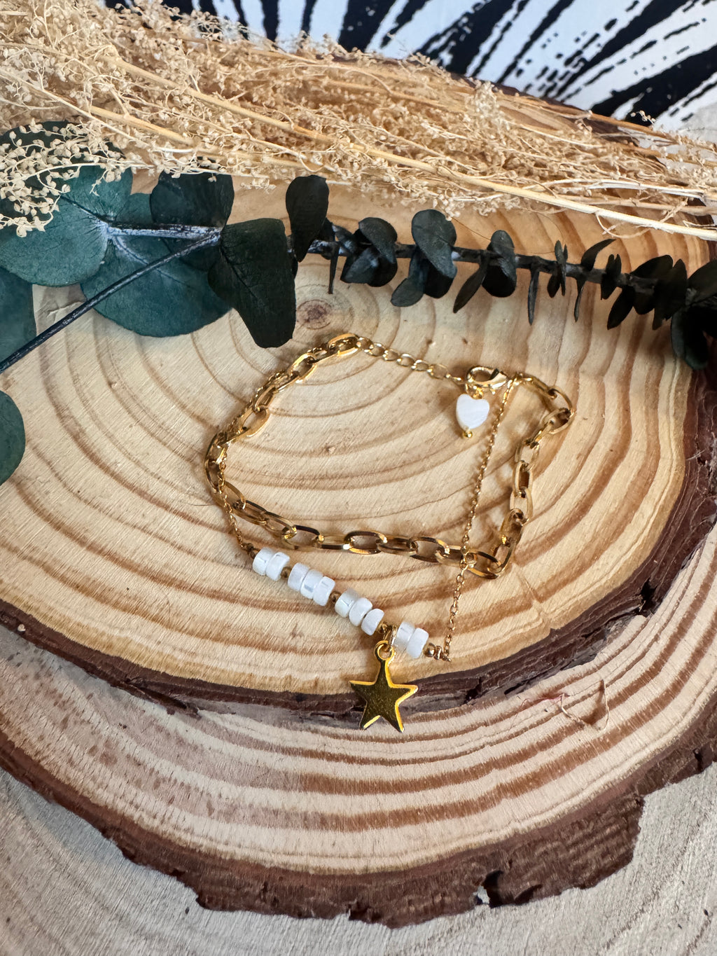 Bracelet Wave – Vague d’élégance en acier doré | Maison Iconic