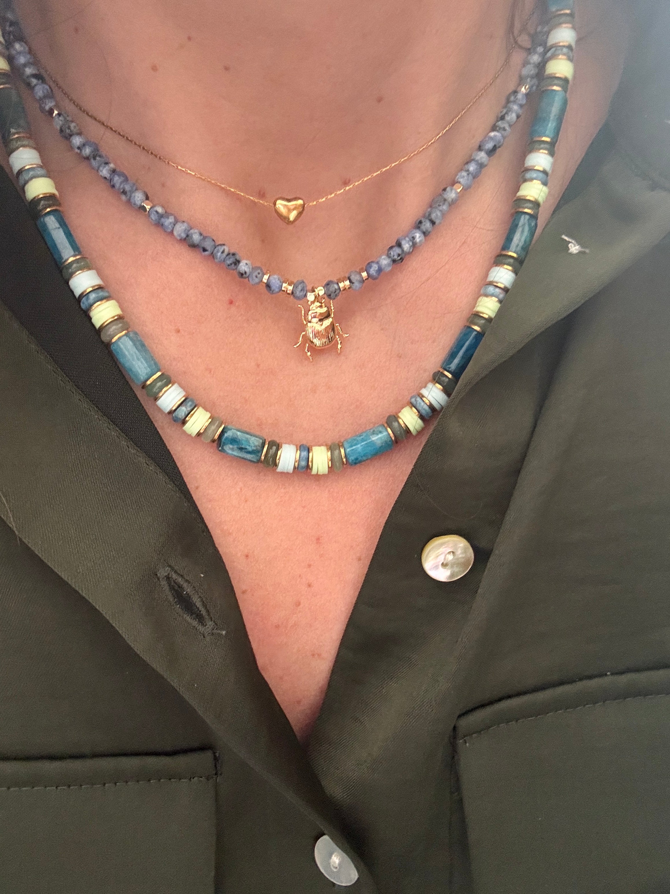 Collier Fizz – Acier inoxydable doré & perles naturelles