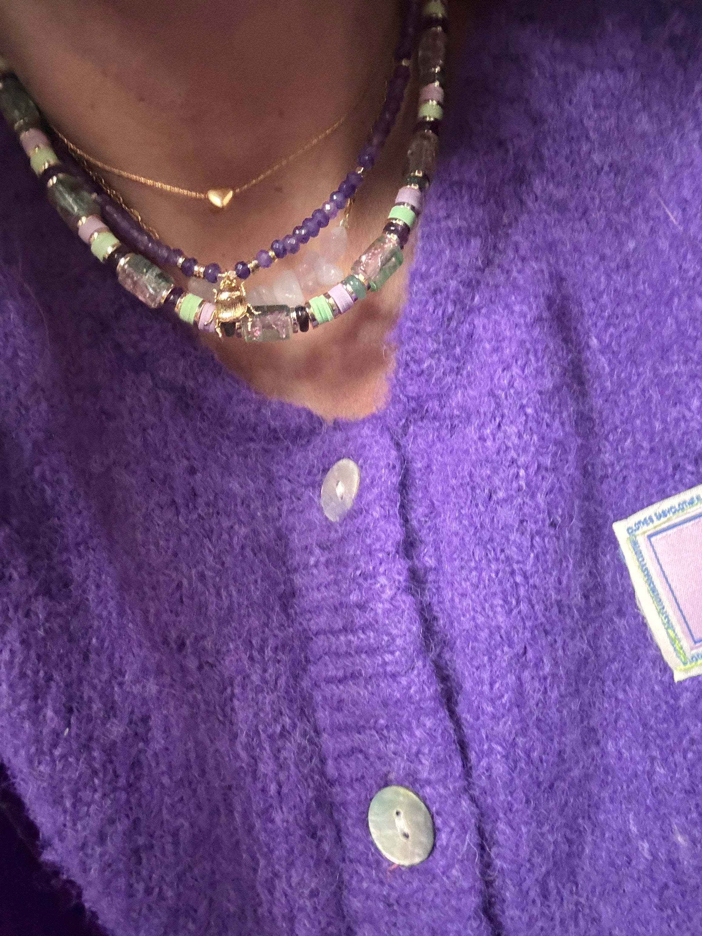 Collier Fizz – Acier inoxydable doré & perles naturelles