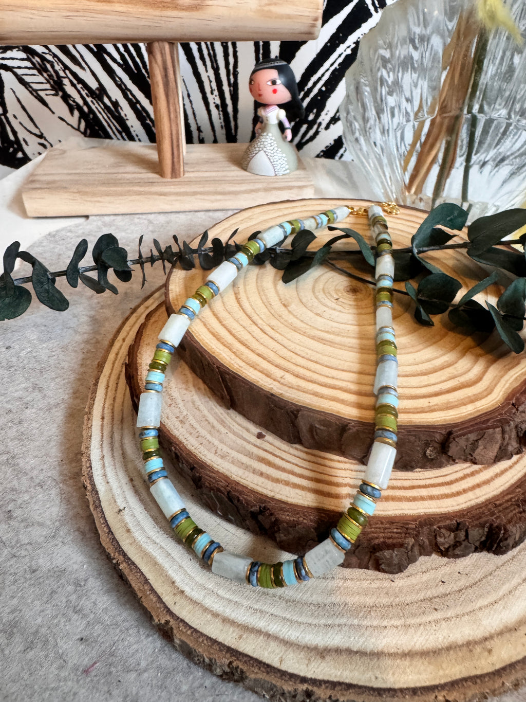 Collier Fizz – Acier inoxydable doré & perles naturelles