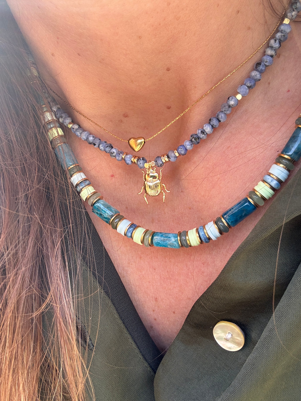 Collier Fizz – Acier inoxydable doré & perles naturelles