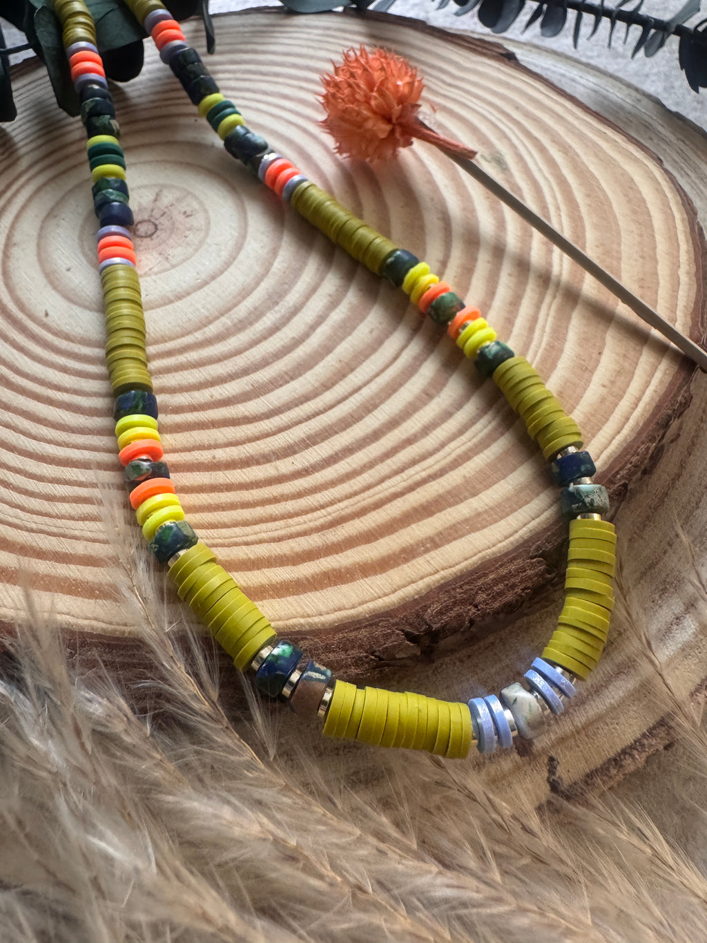 Collier Bora – Perles Heishi et Pierres Naturelles