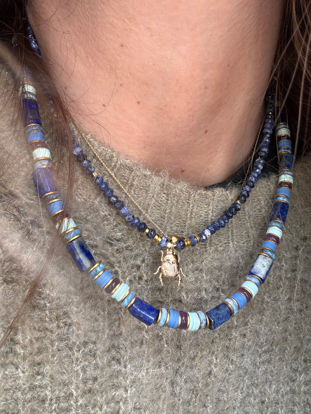 Collier Fizz – Acier inoxydable doré & perles naturelles