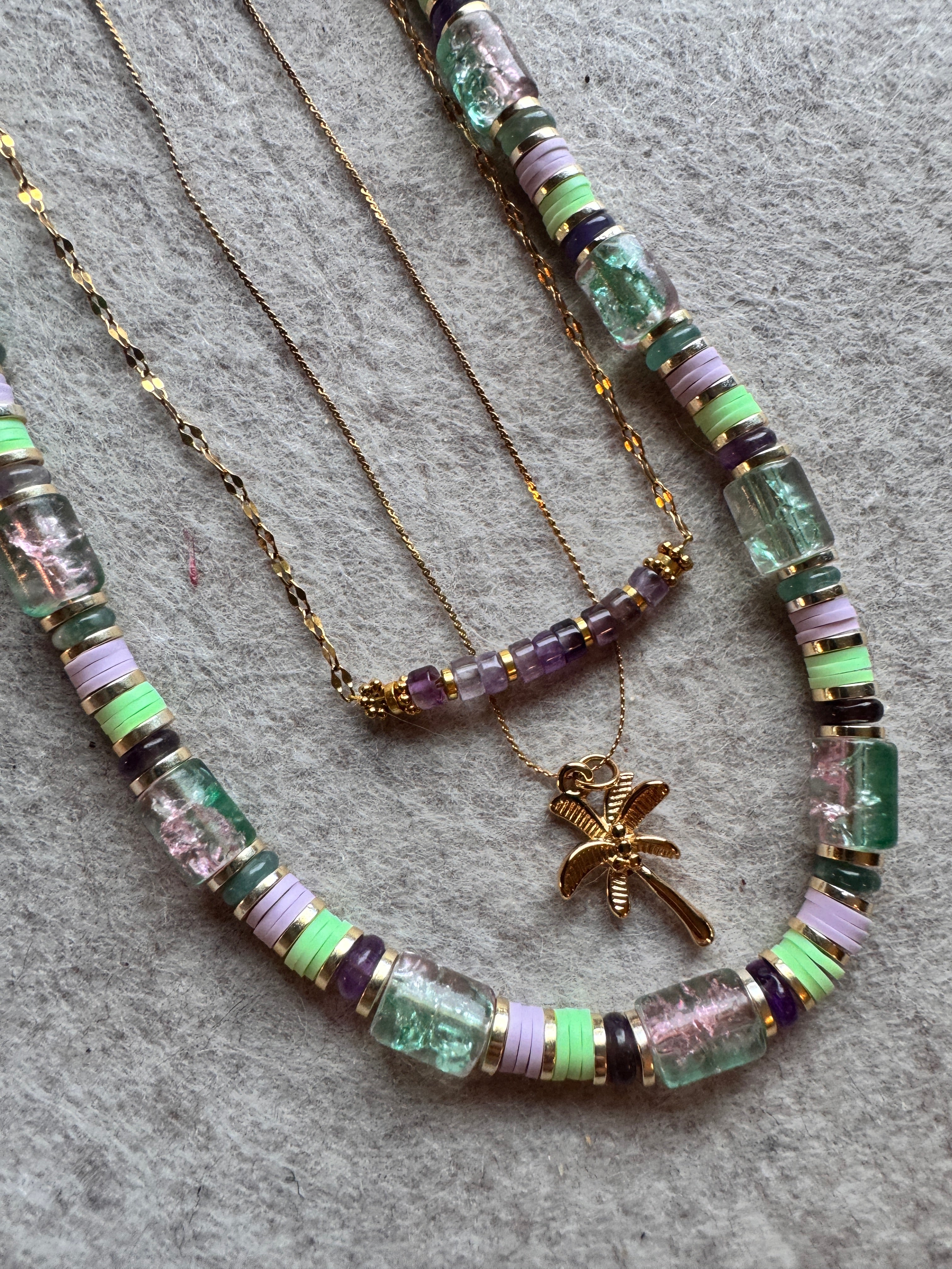 Collier Fizz – Acier inoxydable doré & perles naturelles