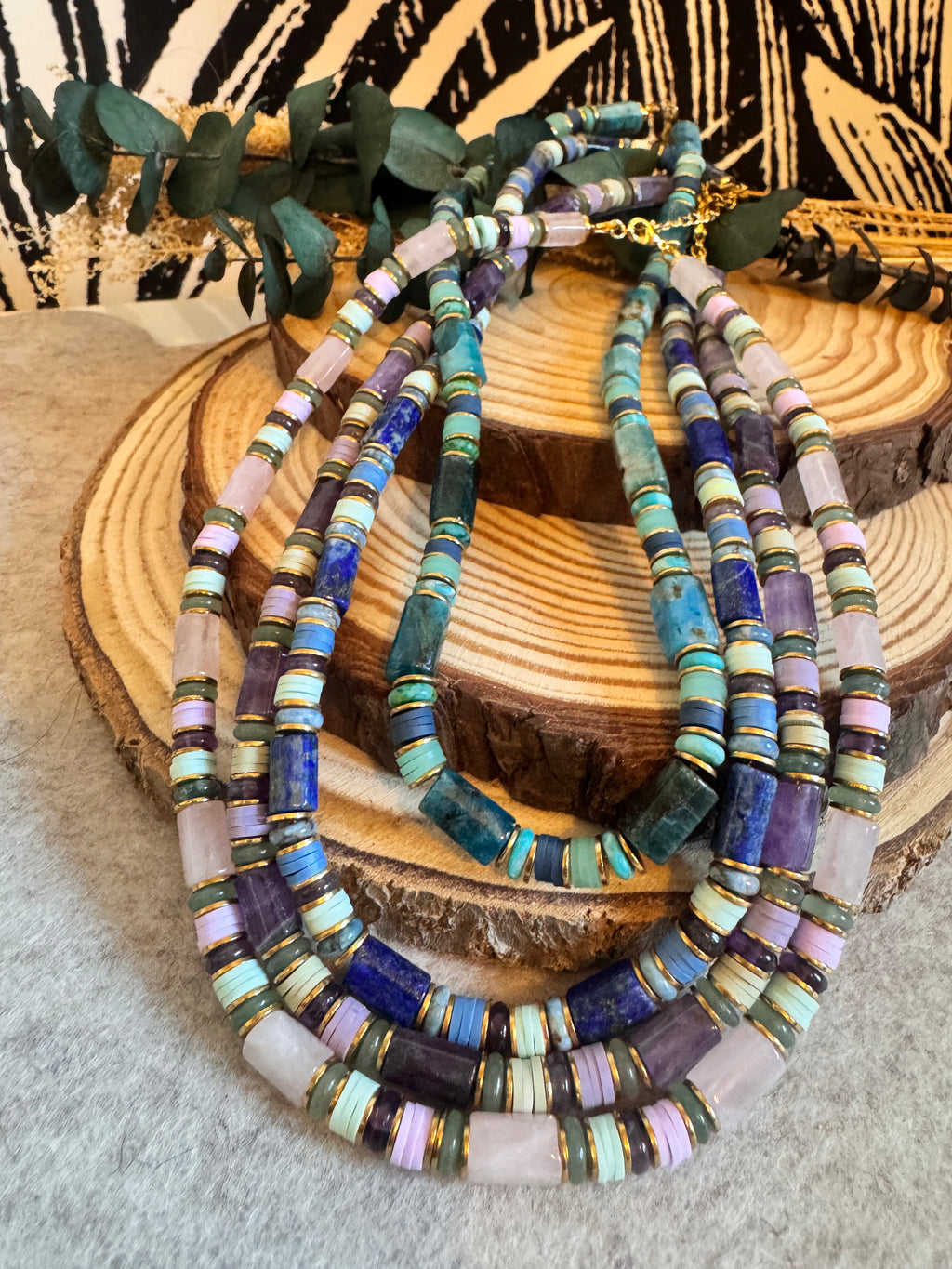 Collier Fizz – Acier inoxydable doré & perles naturelles