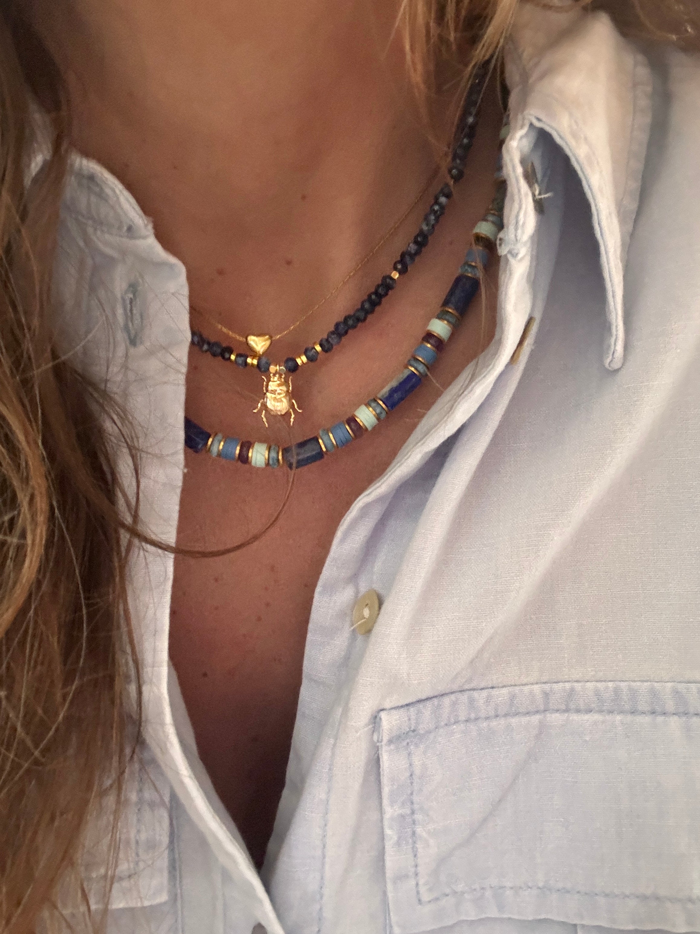 Collier Fizz – Acier inoxydable doré & perles naturelles