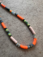 Bijou artisanal collier Heishi fait main Landes couleurs douces