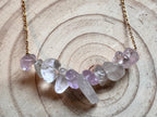 Bijou minimaliste collier pierres naturelles plusieurs couleurs fait main