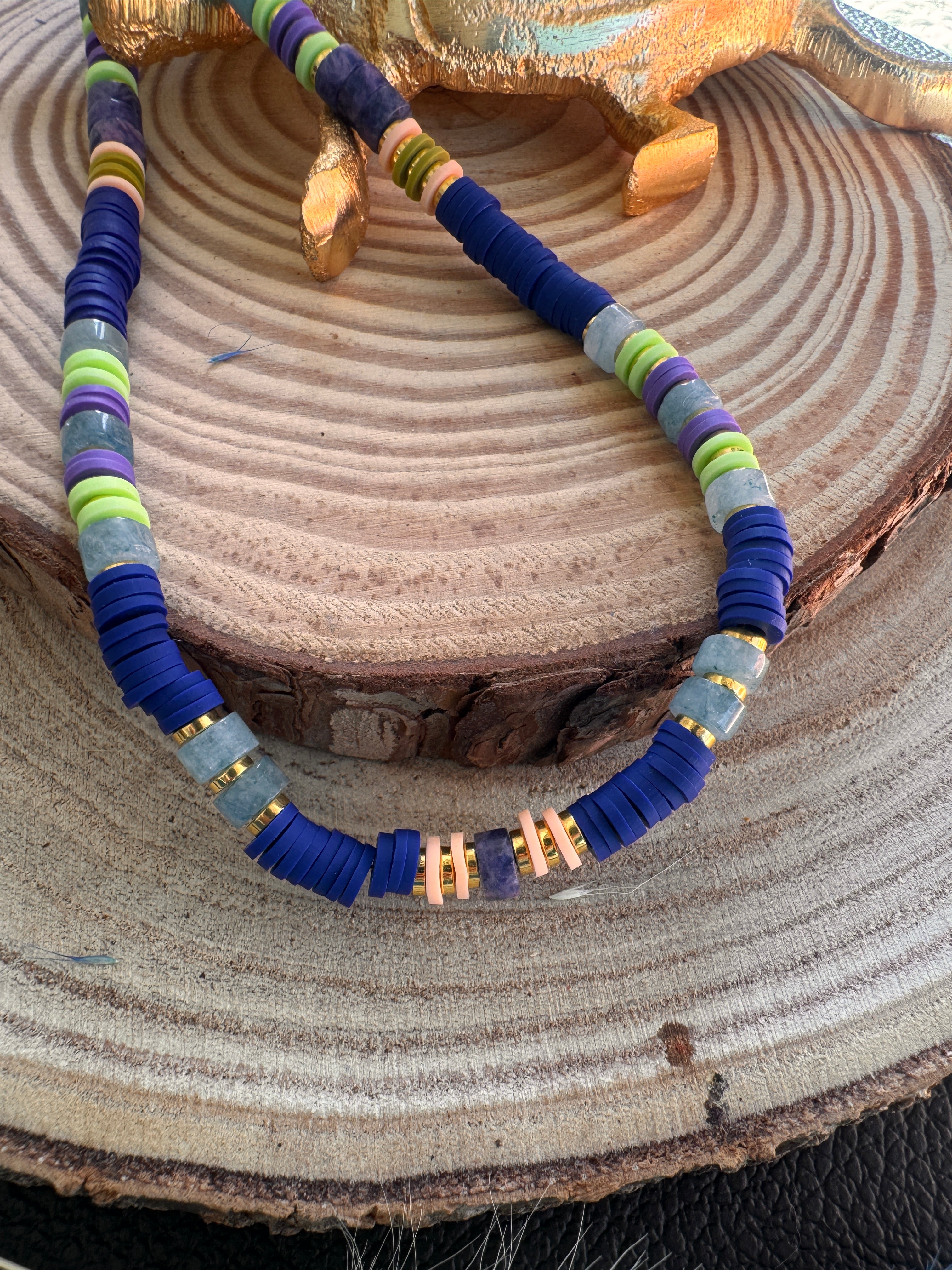 Bijou waterproof collier Indigo bleu indigo acier inoxydable résistant à l'eau