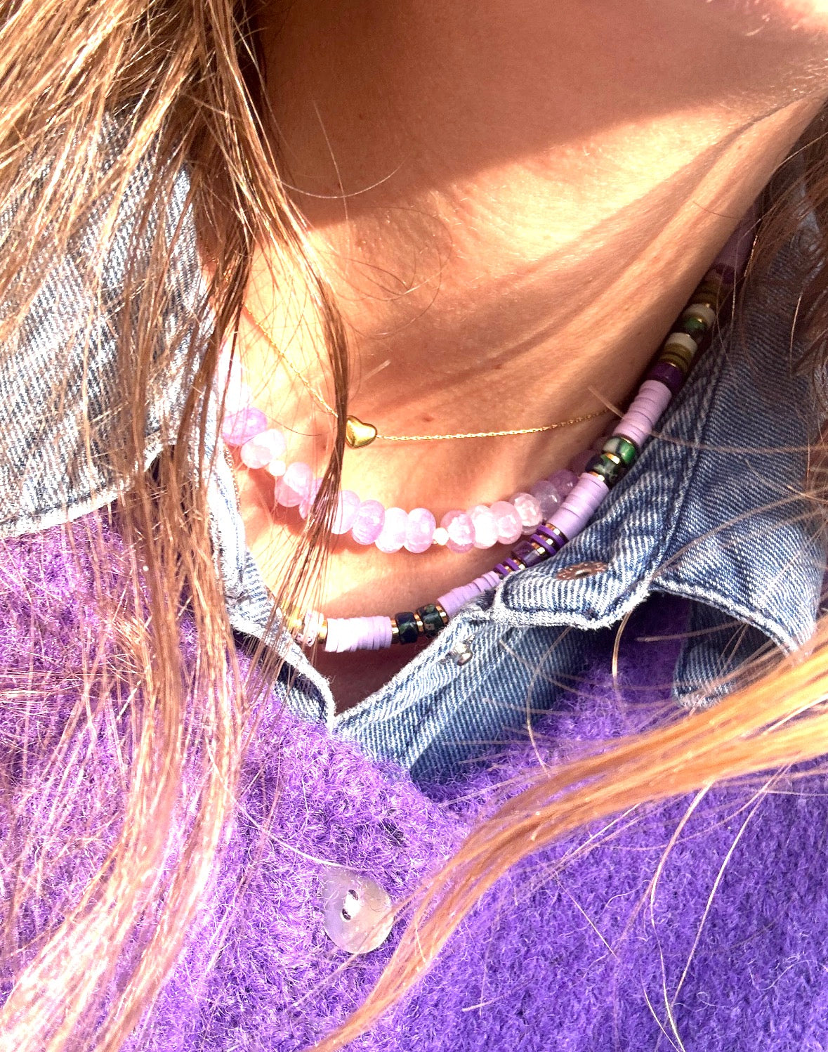 Collier Bubble Fun – Grosses Perles Rondelles en Verre Facettées