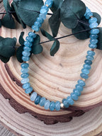 Collier Bubble Fun perles rondelles facettées bleu fait main Maison Iconic