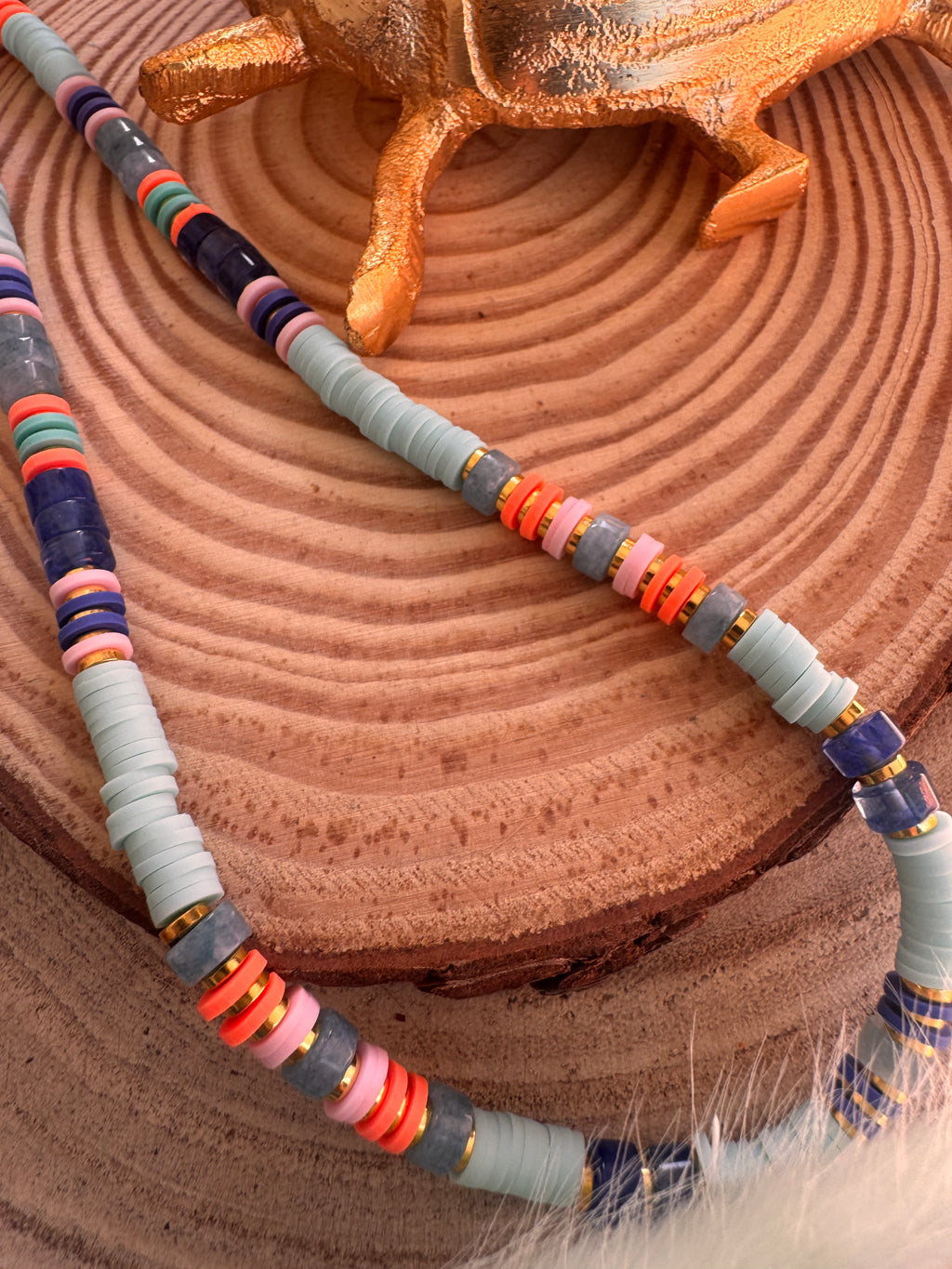 Collier Calanque – Perles Heishi & Pierres Naturelles