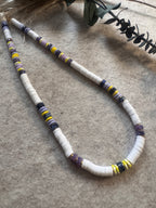 Collier Colin perles Heishi pierres naturelles bijou surf landais authentique