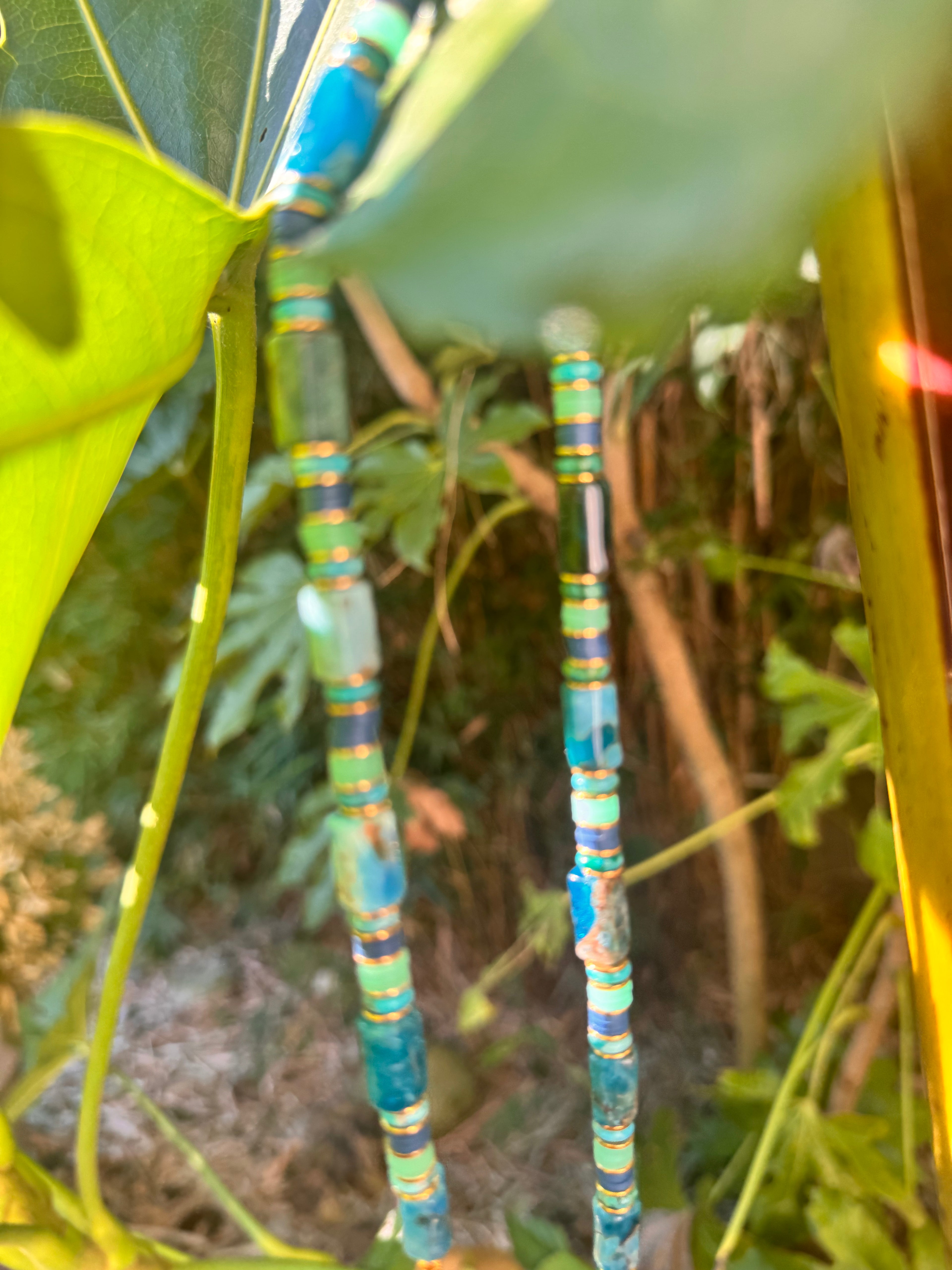 Collier Kalia doré – perles turquoise  