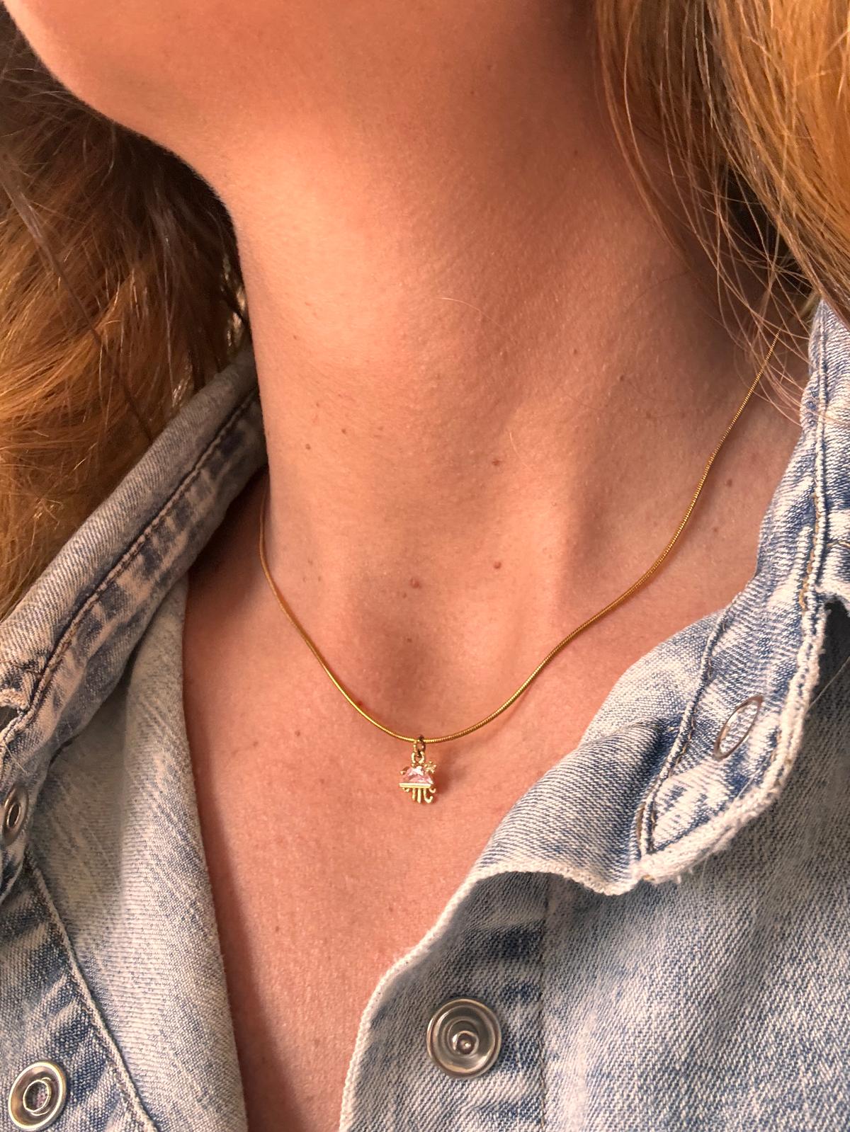 Collier Little Méduse  féminin minimaliste résistant à l'eau Made in Landes