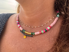 Collier Moki coloré acier inoxydable style bohème femme Made in Landes