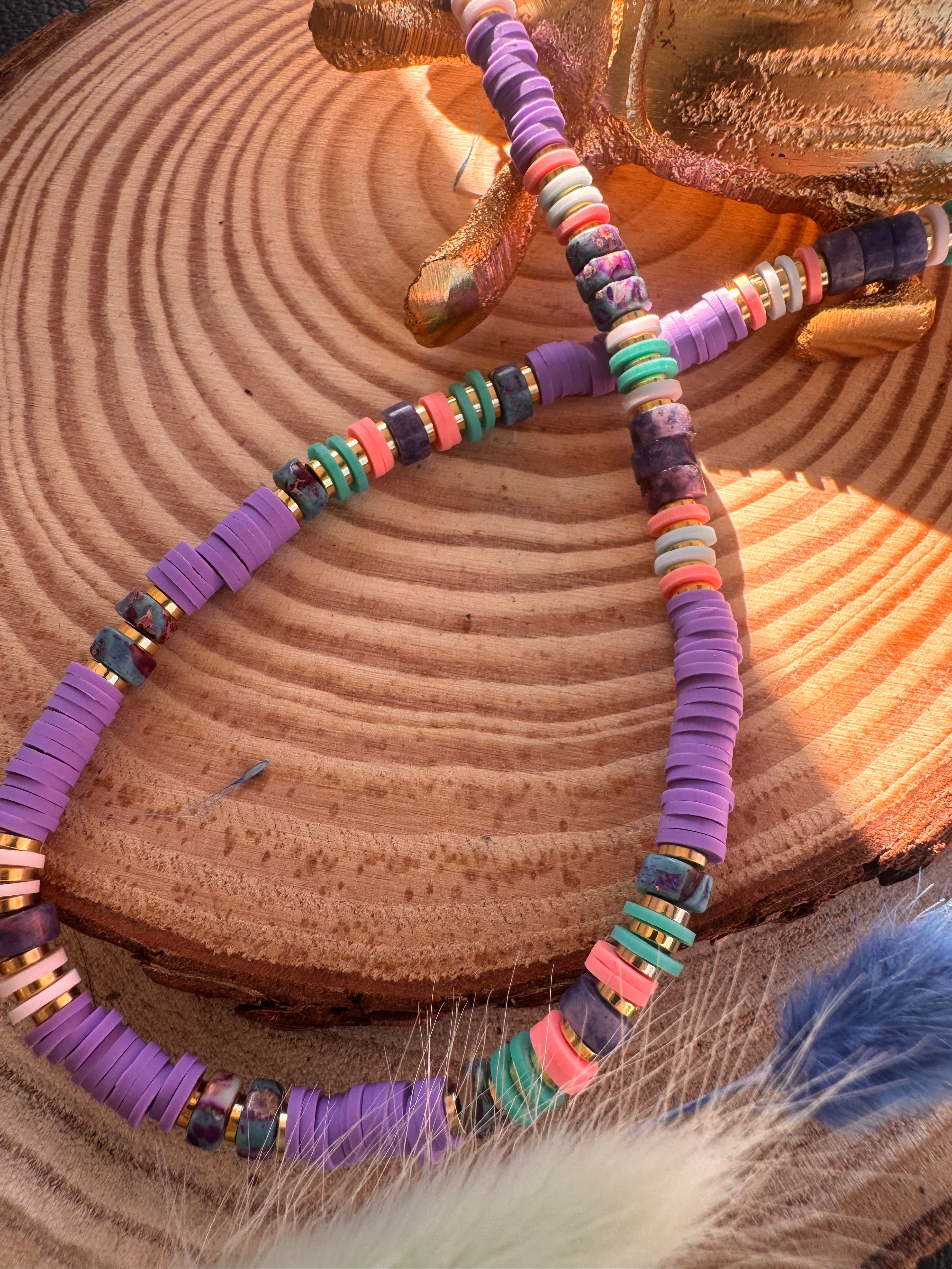 Collier Oaxaca – perles Heishi violet lila