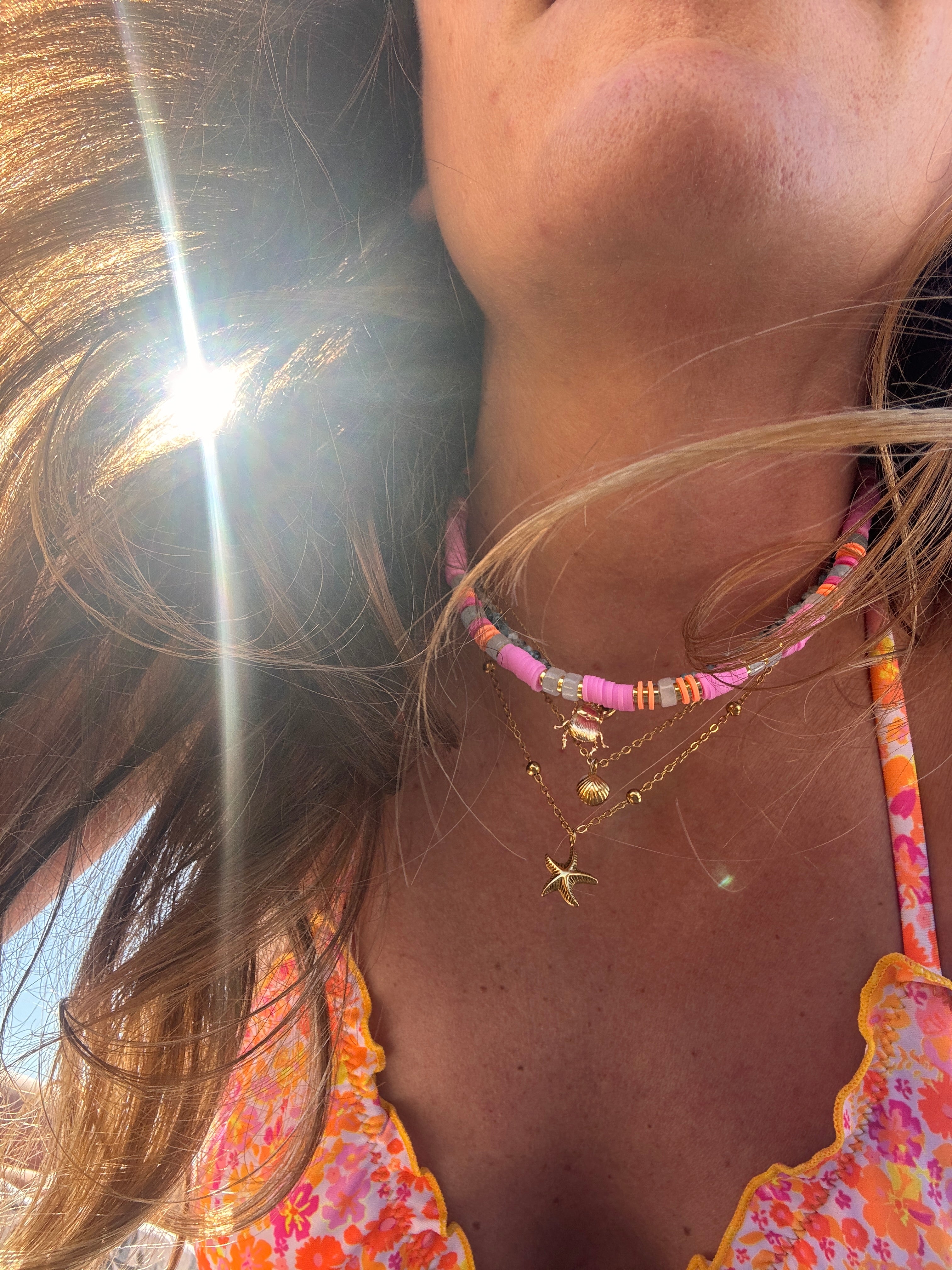 Collier Pamplemousse fait main