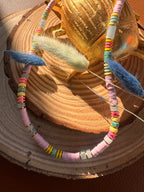 Collier Sakura – Perles Heishi & Pierres Naturelles