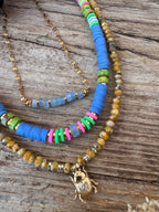 Collier Sorbet – perles Heishi bleu pervenche