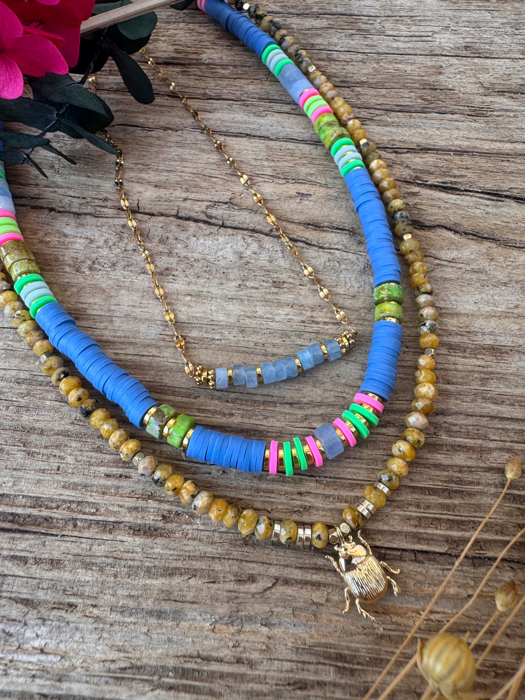 Collier Sorbet – rose fuchsia fait main | Maison Iconic