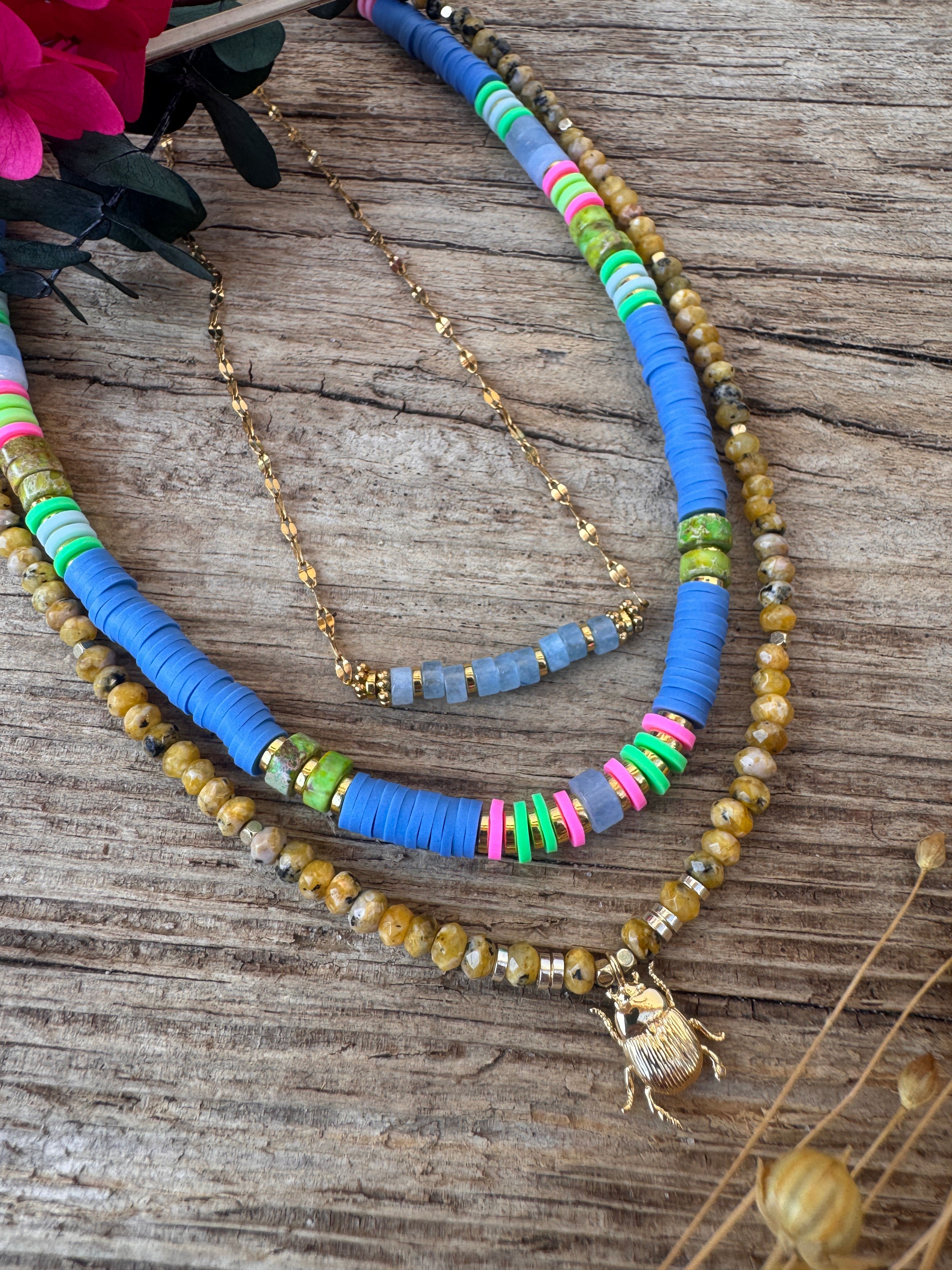 Collier Sorbet – rose fuchsia fait main | Maison Iconic