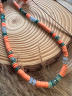 Collier Surf Kaya perles Heishi pierres naturelles bijou surf femme