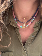 Collier bohème coloré perles Heishi nuances naturelles Made in Landes