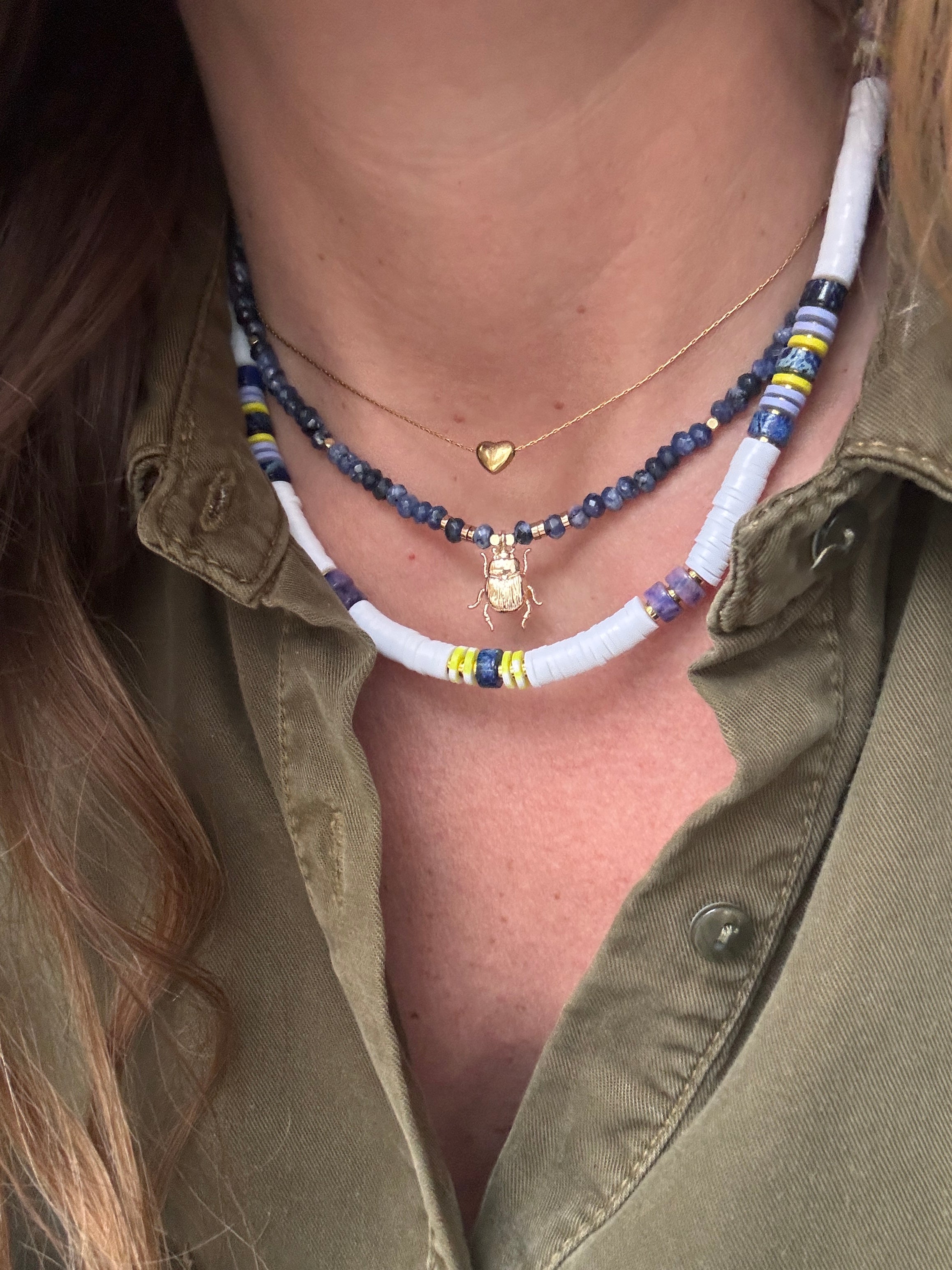  Collier côte landaise style surf brut naturel Made in Landes