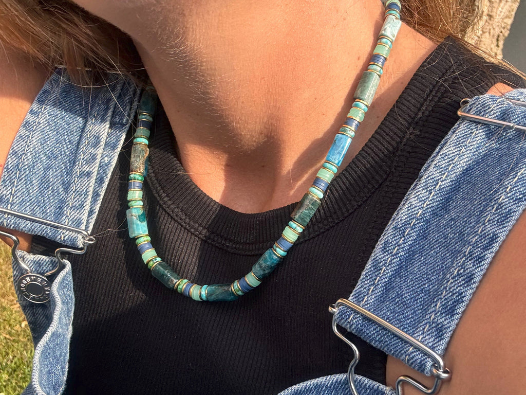 Collier en perles turquoise naturelles