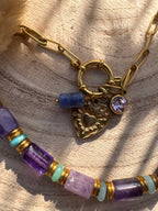 Collier Œil du Tigre en layering style bohème chic acier inoxydable Maison Iconic