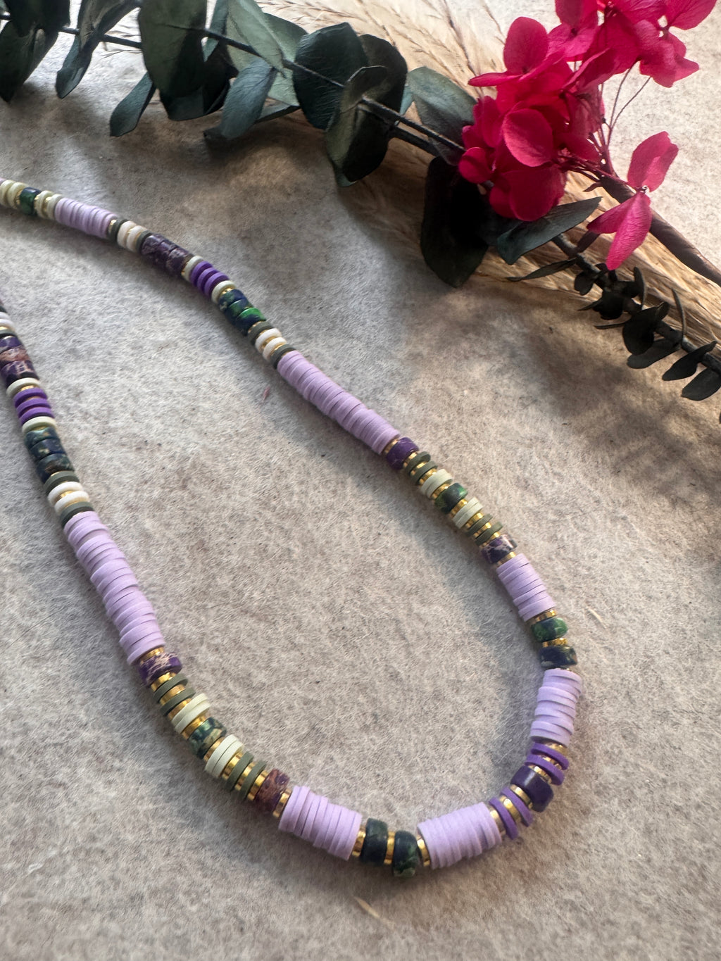 Collier layering femme style ocean bohème bijou naturel