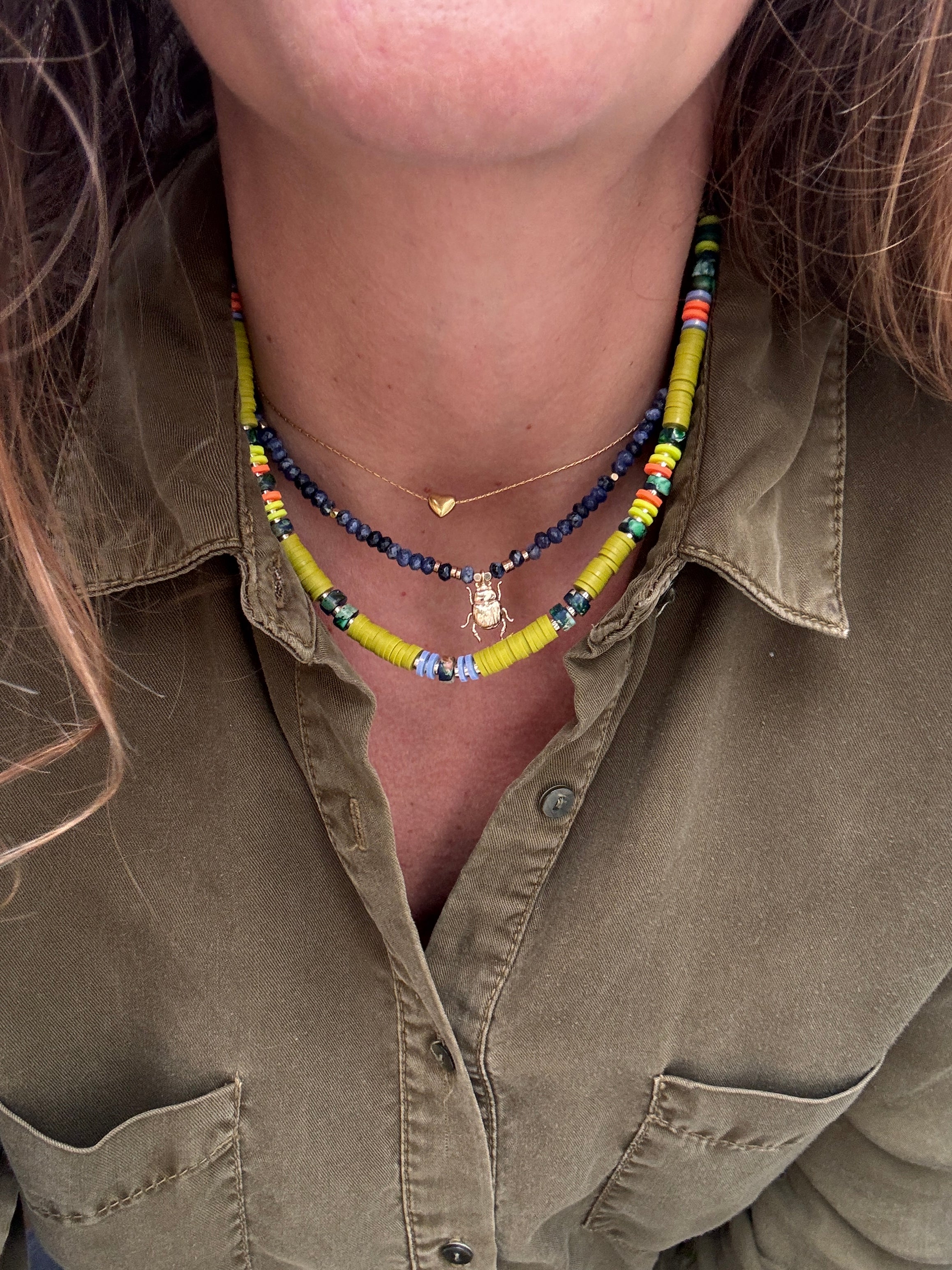 Collier îles évasion style tropical perles colorées Made in Landes