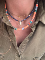 Collier liberté style plage été perles colorées Made in Landes