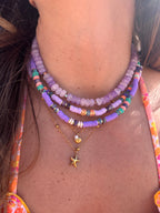 Détail perles Heishi et pierres naturelles collier Maldives Maison Iconic