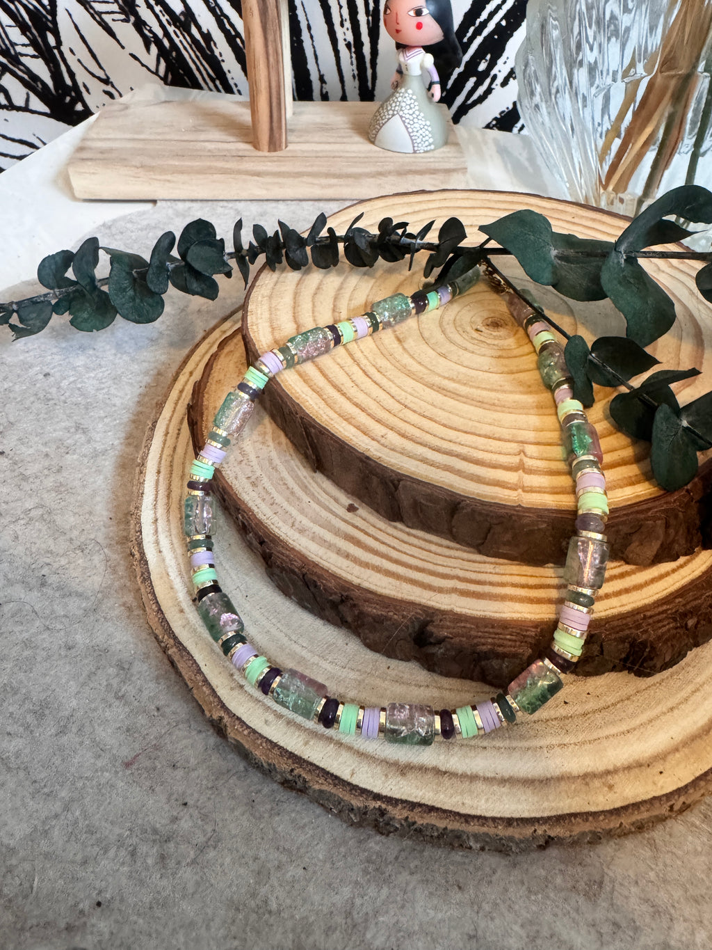 Collier Fizz – Acier inoxydable doré & perles naturelles