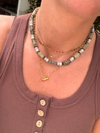 Collier Fizz – Acier inoxydable doré & perles naturelles