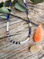 Collier Cielo – Lapis-Lazuli & Perles Blanches Nacrées