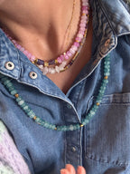 Collier Pop’N’Gum – Perles roses & améthystes