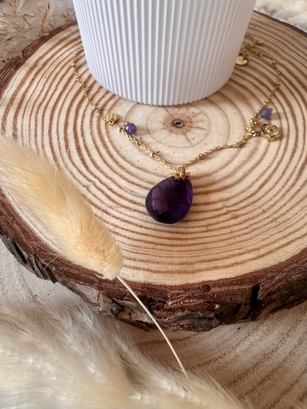 Collier Caléa – Élégance dorée et pierre naturelle