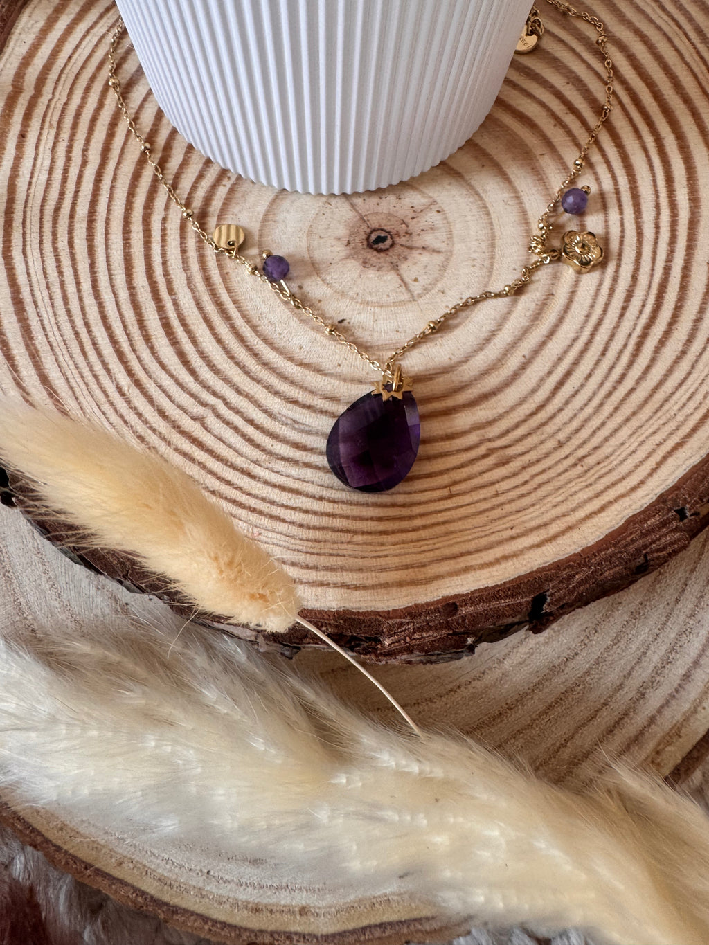 Collier Caléa – Élégance dorée et pierre naturelle