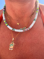 Collier rio – heishi pastel & pierres naturelles