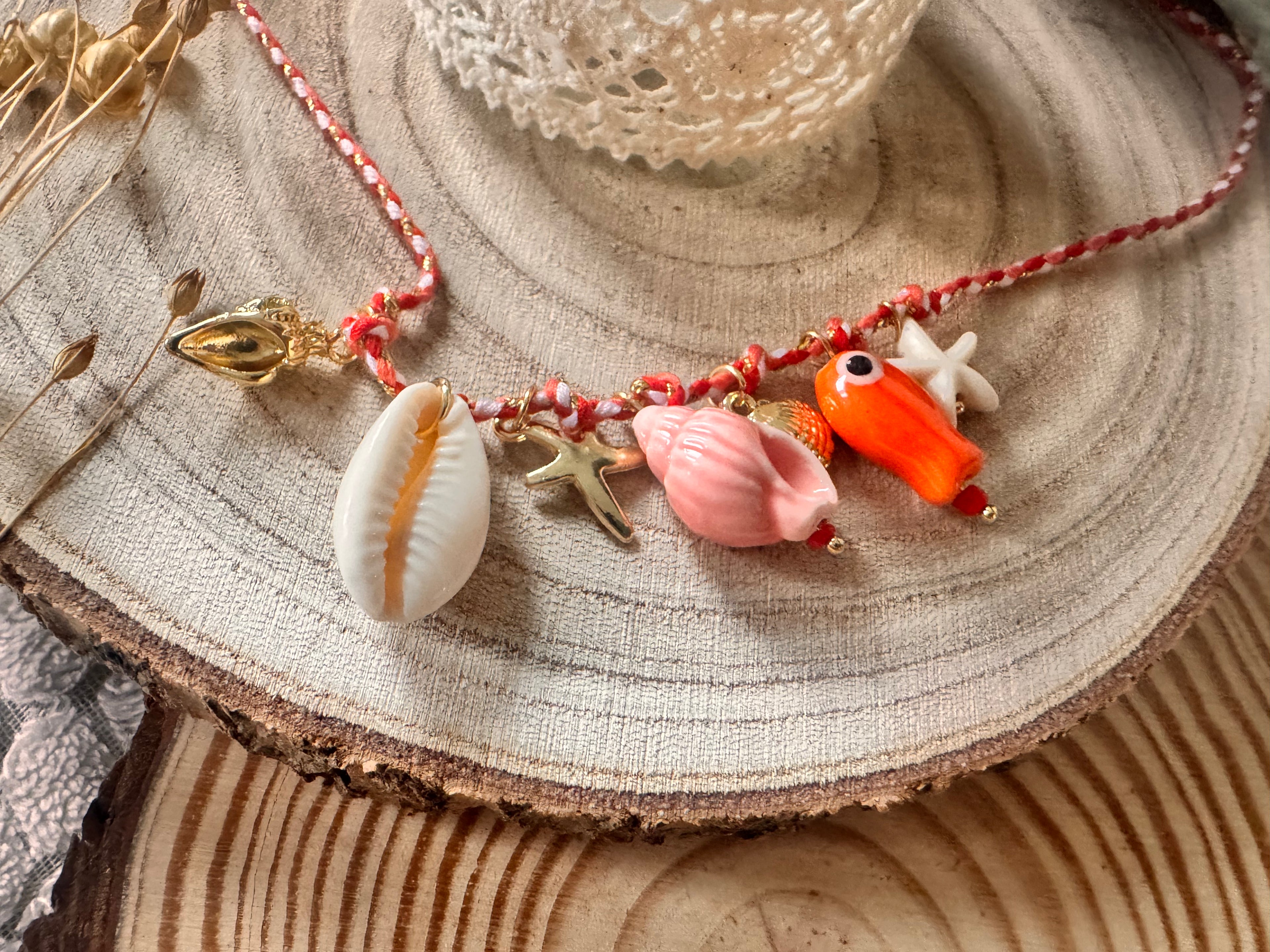 Collier Calypso - Perles Turquoise & Coquillage