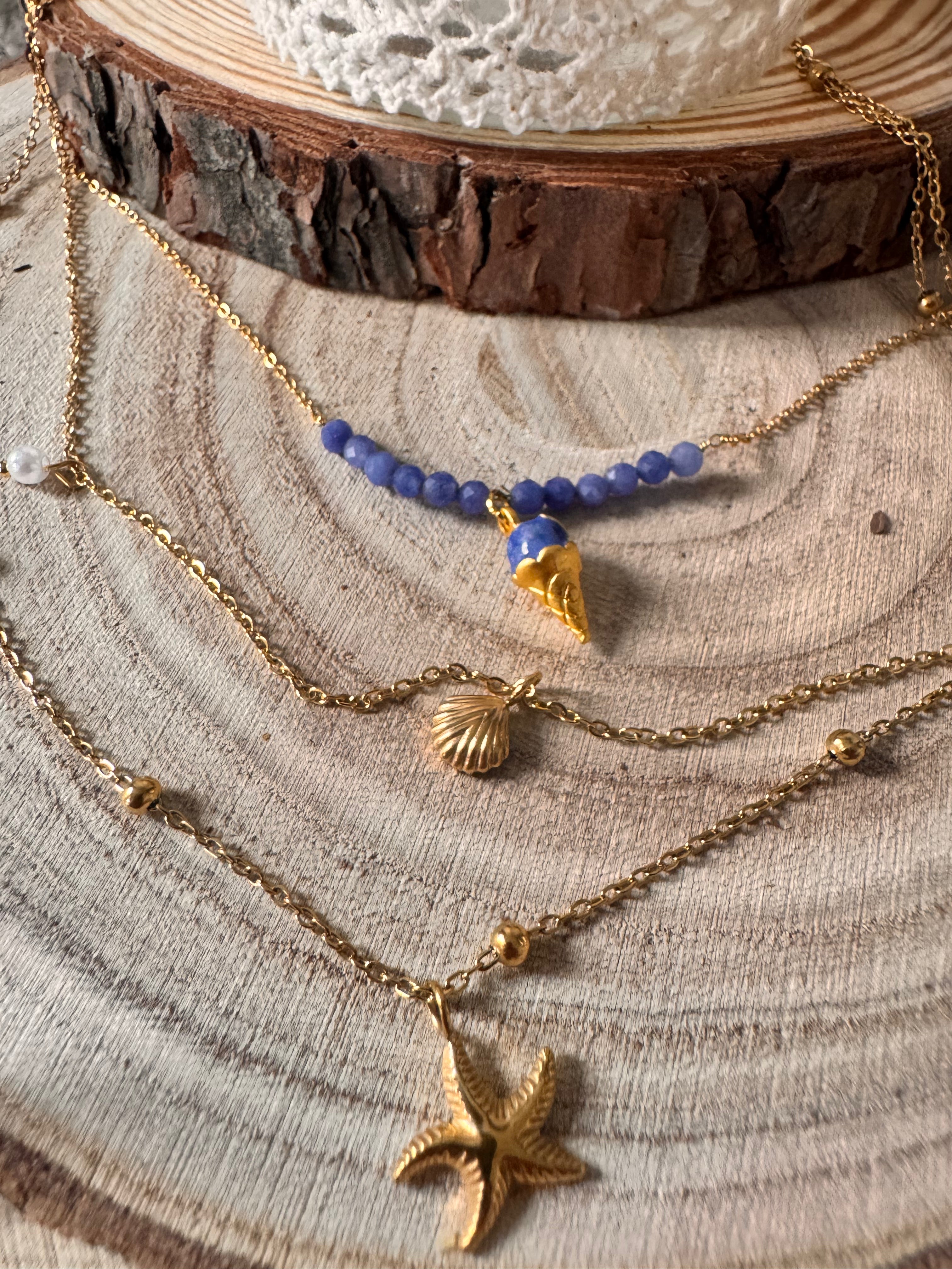 Collier Ice Cream - Bleu Azur & Glace fondante