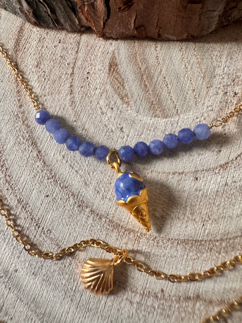 Collier Ice Cream - Bleu Azur & Glace fondante