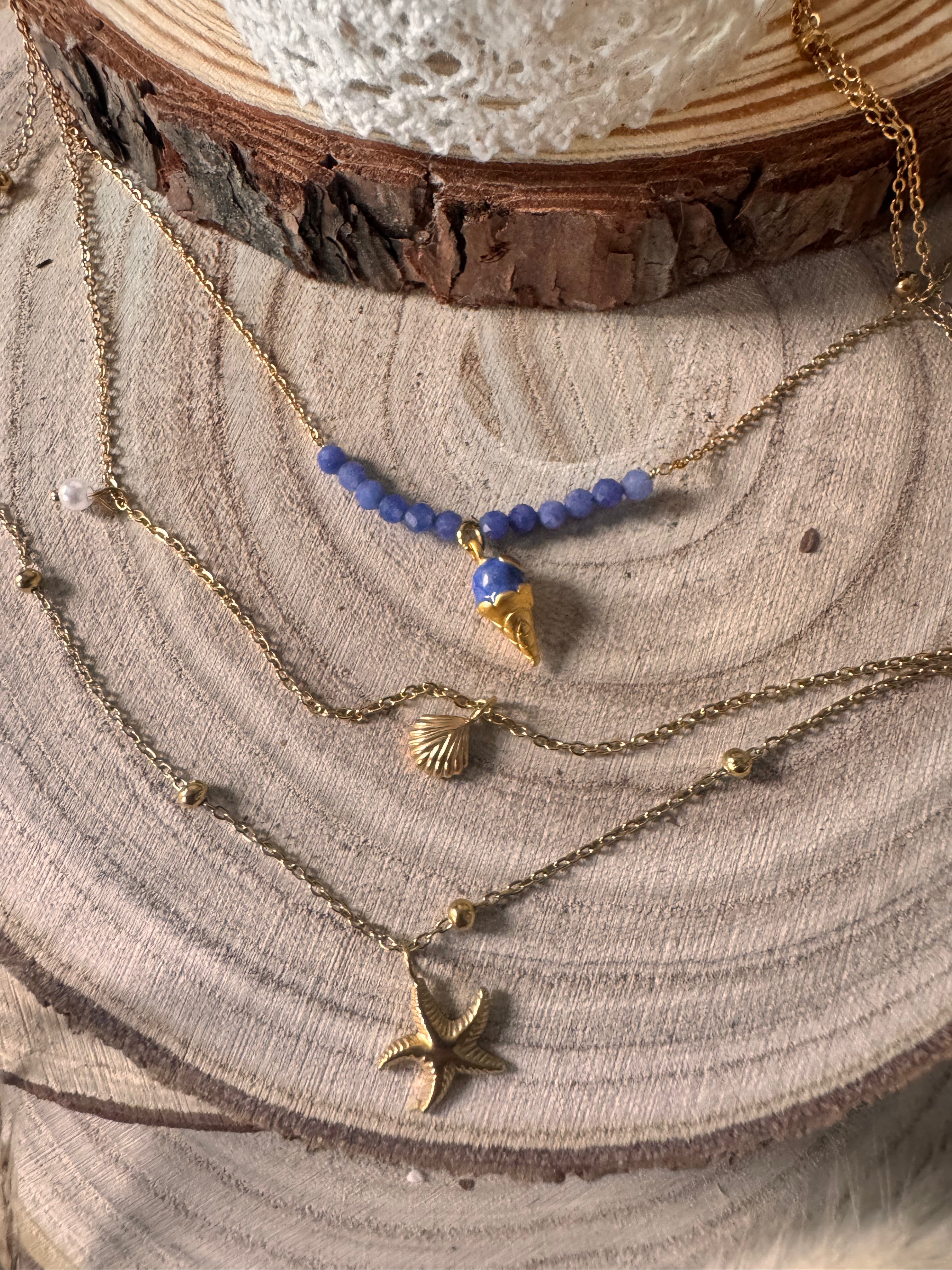 Collier Ice Cream - Bleu Azur & Glace fondante