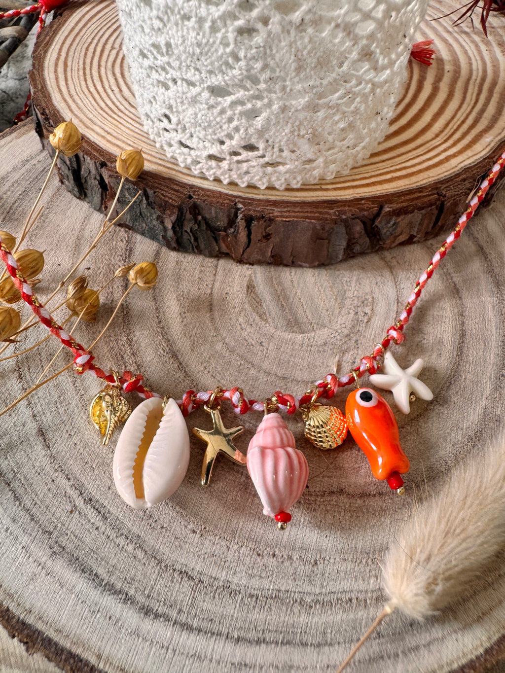 Collier Calypso - Perles Turquoise & Coquillage